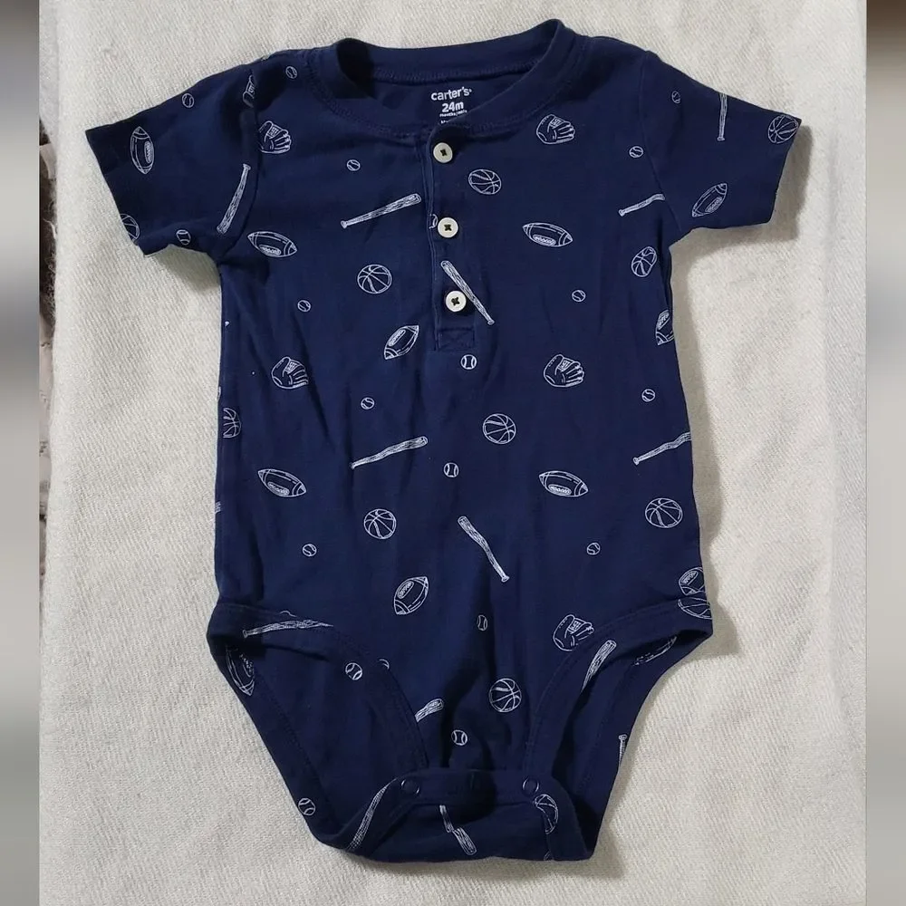 Carter's Baby Boys 2pc Sport Themed Bodysuits Bundle Size 24M